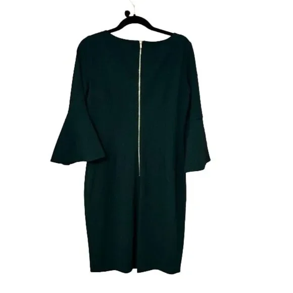 Calvin Klein 3/4 Bell Sleeve Boat Neck Sheath Dress, Green, Size 12 NWT - Picture 5 of 8